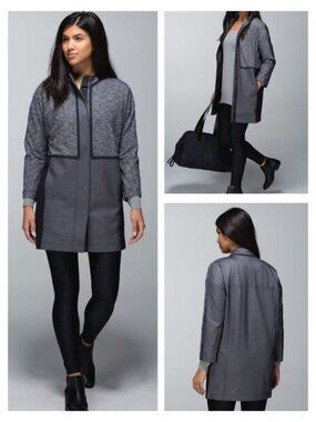 LULULEMON Cocoon Car Coat Size Small Black / Coco Pique Black